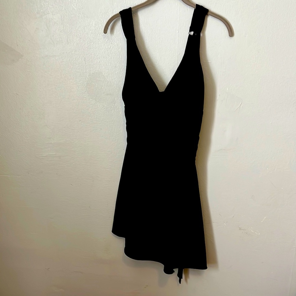 Black new swimsuit one piece optional tie on side!